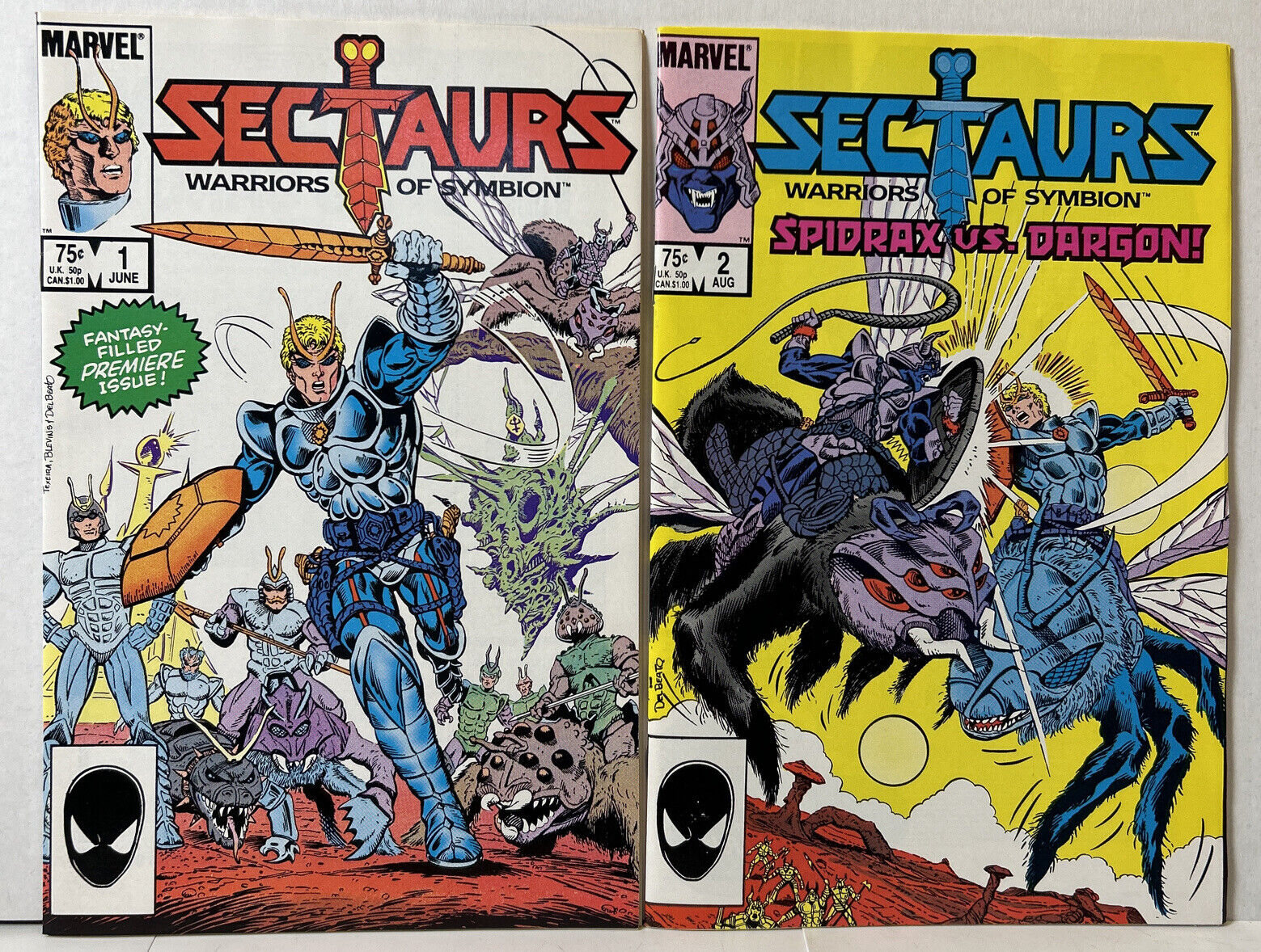 Sectaurs Warriors of Symbion #1-2 (Marvel 1985) *VF+* New Bags & Boards