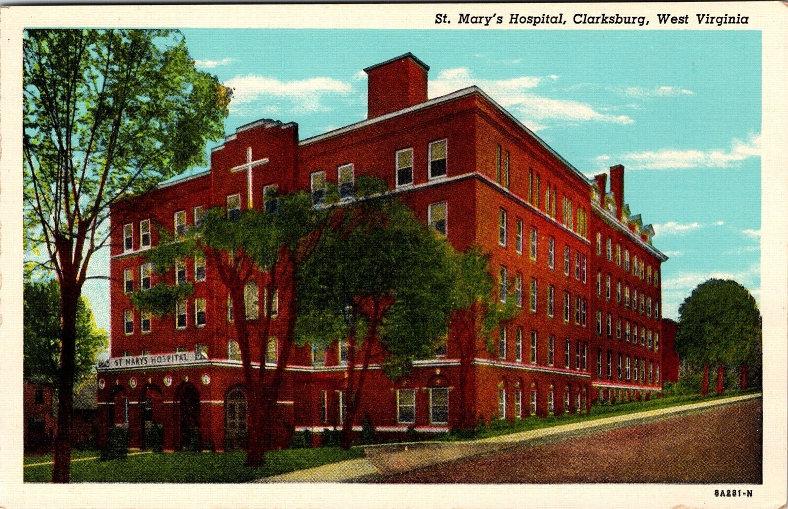 St. Mary\'s Hospital Clarksburg West Virginia W. Va. VTG Postcard 