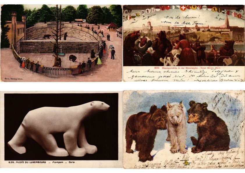 BEARS BEAR BEARS 21 Vintage Postcards Mostly Pre-1940 + 5 Trade Cards (L6110)