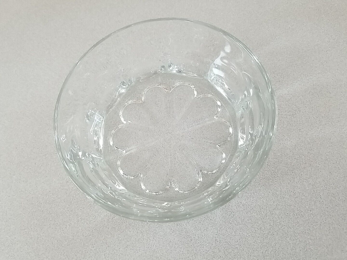 Vtg Saint Gobain Duralex France Thumbprint Clear Glass 5 1/2\