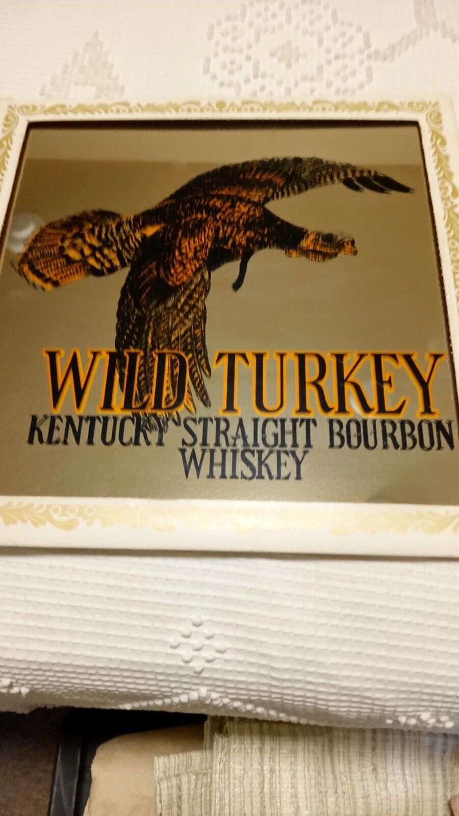Vintage 1980's Carnival Mirror . Wild Turkey Kentucky Straight Bourbon