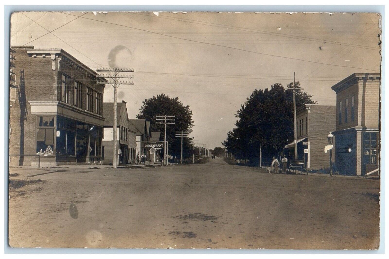 1909 Main Street Restaurant Scene Rosemount Minnesota MN RPPC Photo Postcard