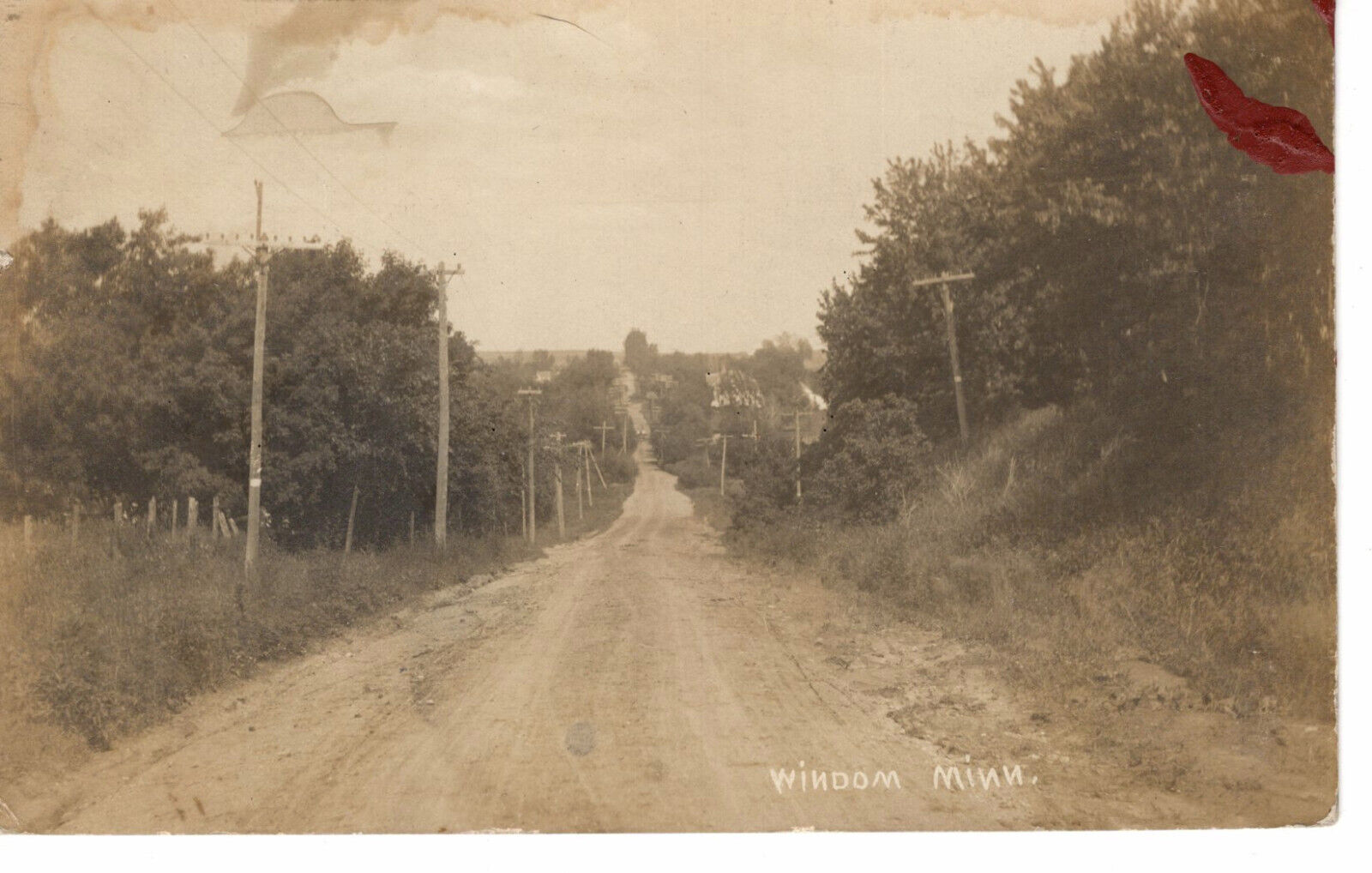 Vintage Postcard MN RPPC Winona Dirt Road Country Nature c1914  -535