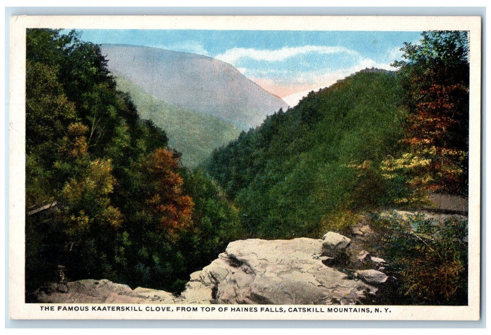 c1920's Kaaterskill Clove Top of Haines Falls Catskill Mountains NY Postcard