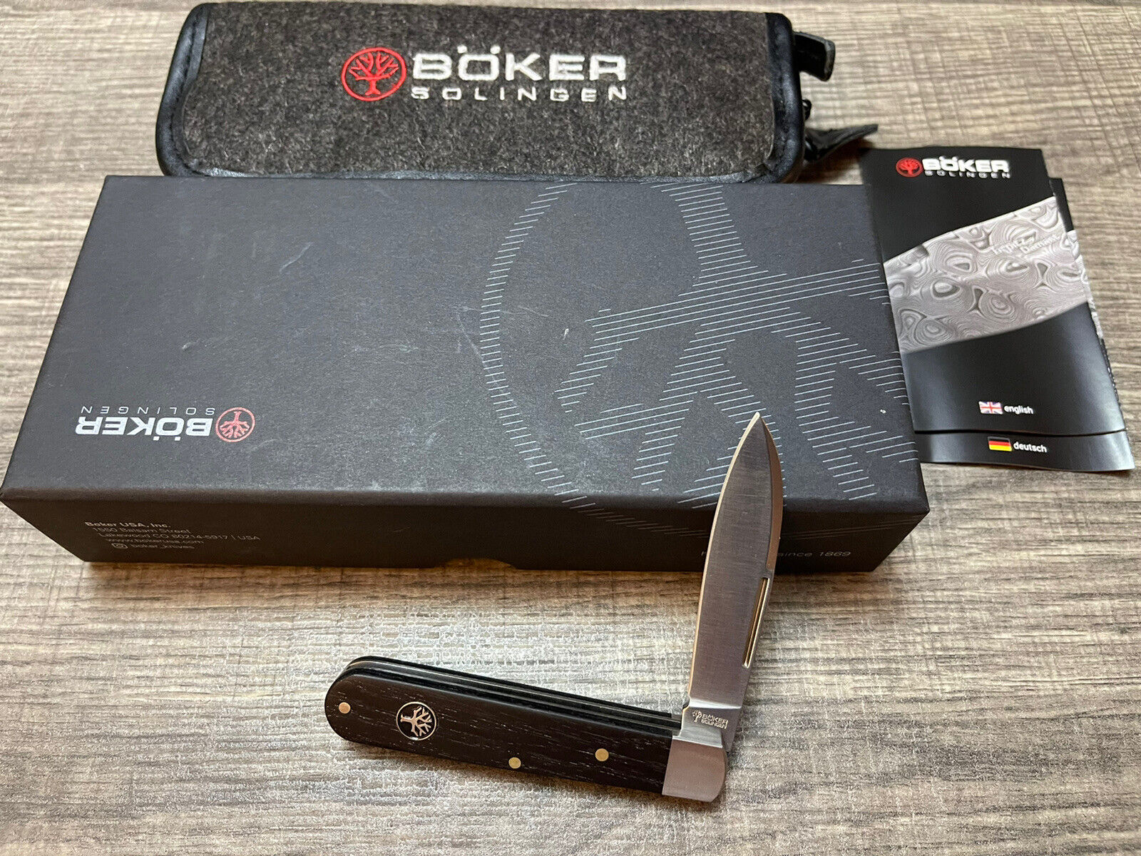 Boker Barlow Prime Folding Pocket Knife, Black Beech Wood Handles 110942