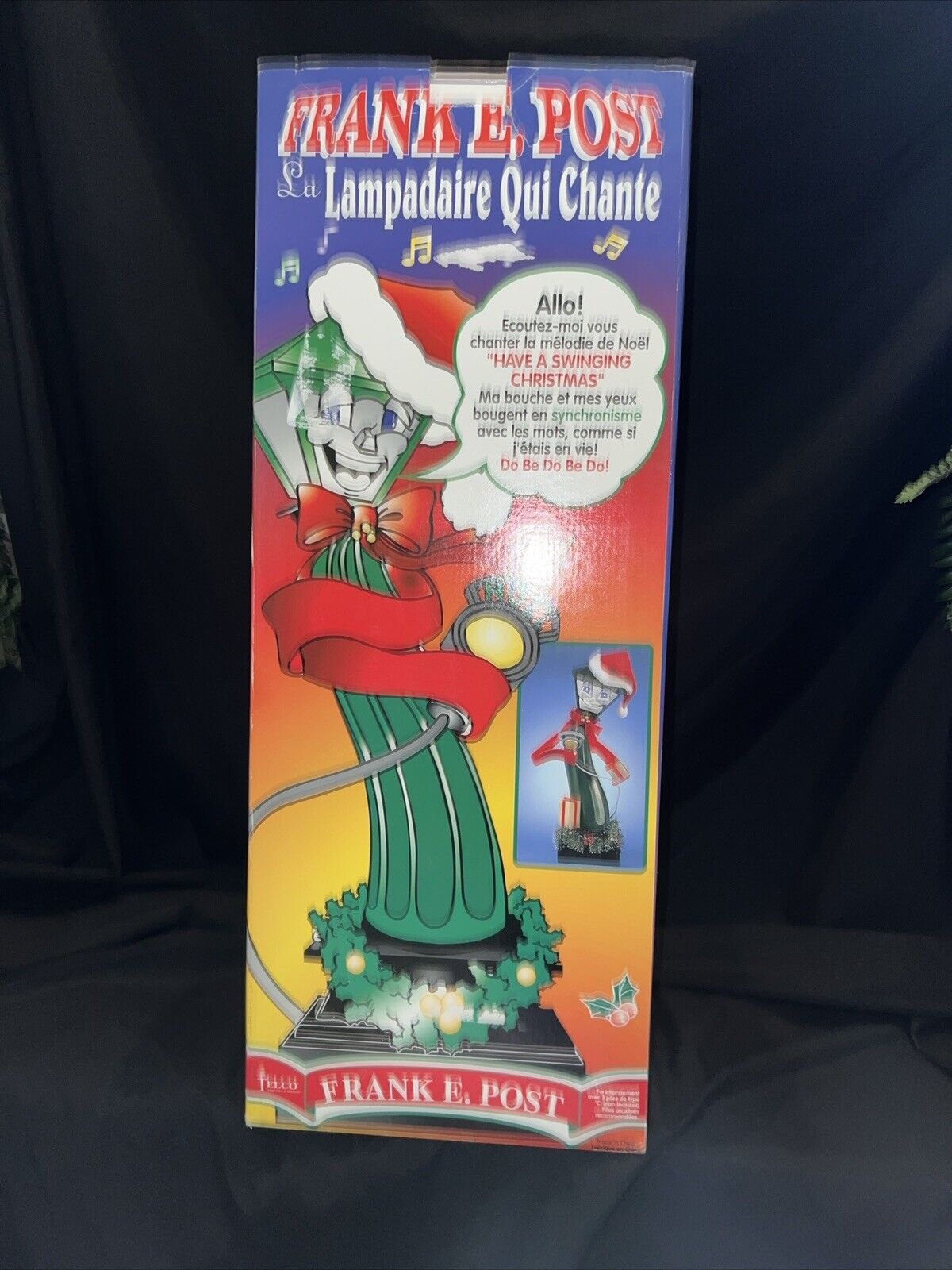 1998 Telco Frank E Post Singing Animated Christmas Lamp Post Works Classic
