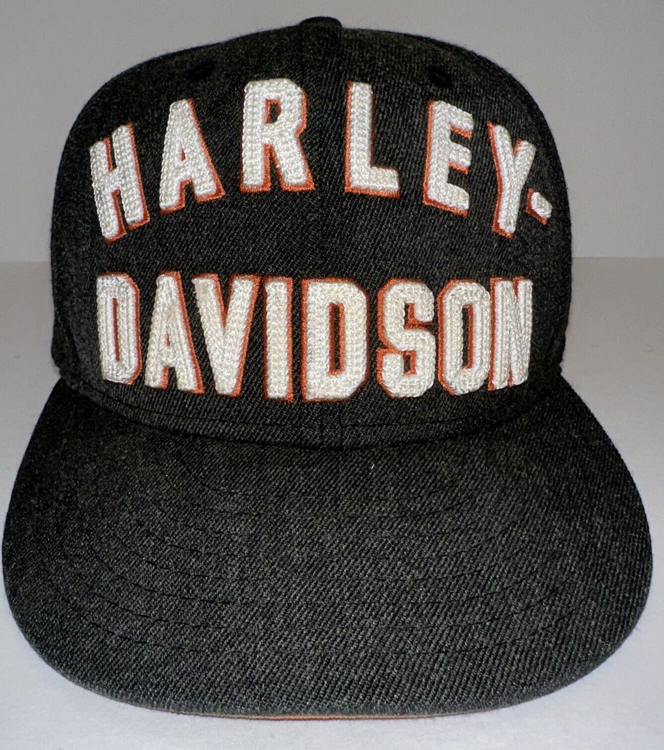 Harley Davidson Motorcycles Embroidered Fitted New Era 5950 Hat Cap Sz XL 7.5