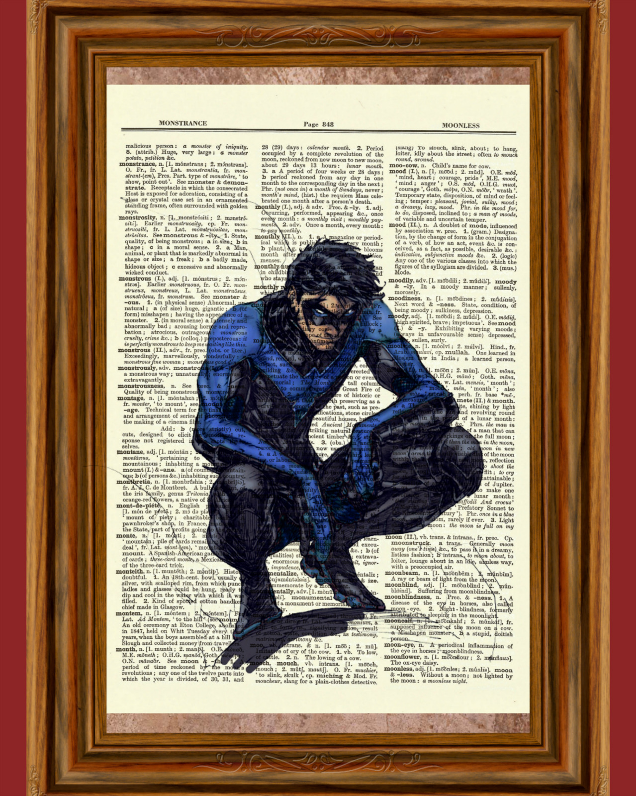 NIghtwing Dictionary Art Poster Picture Comic Book Marvel DC Superhero Gift