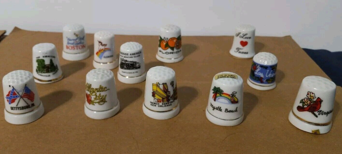 Vintage Thimbles Misc Lot Of 21 Collectible