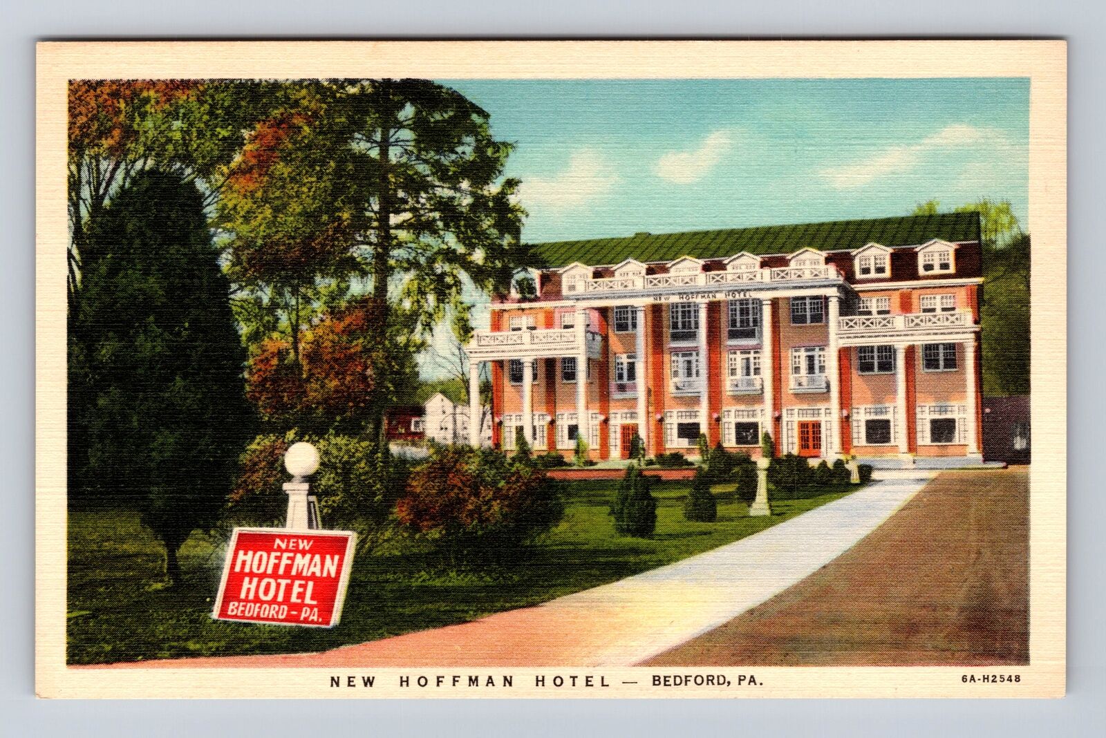 Bedford PA-Pennsylvania, New Hoffman Hotel Advertising, Vintage Postcard