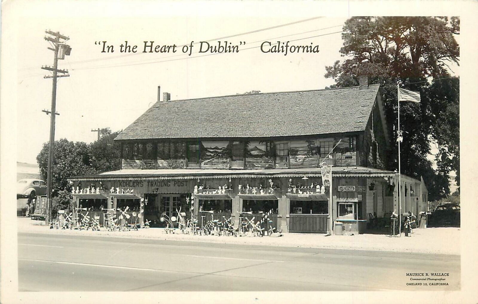 Postcard RPPC 1940s California Dublin Kuhlers Trading post occupation 23-11100