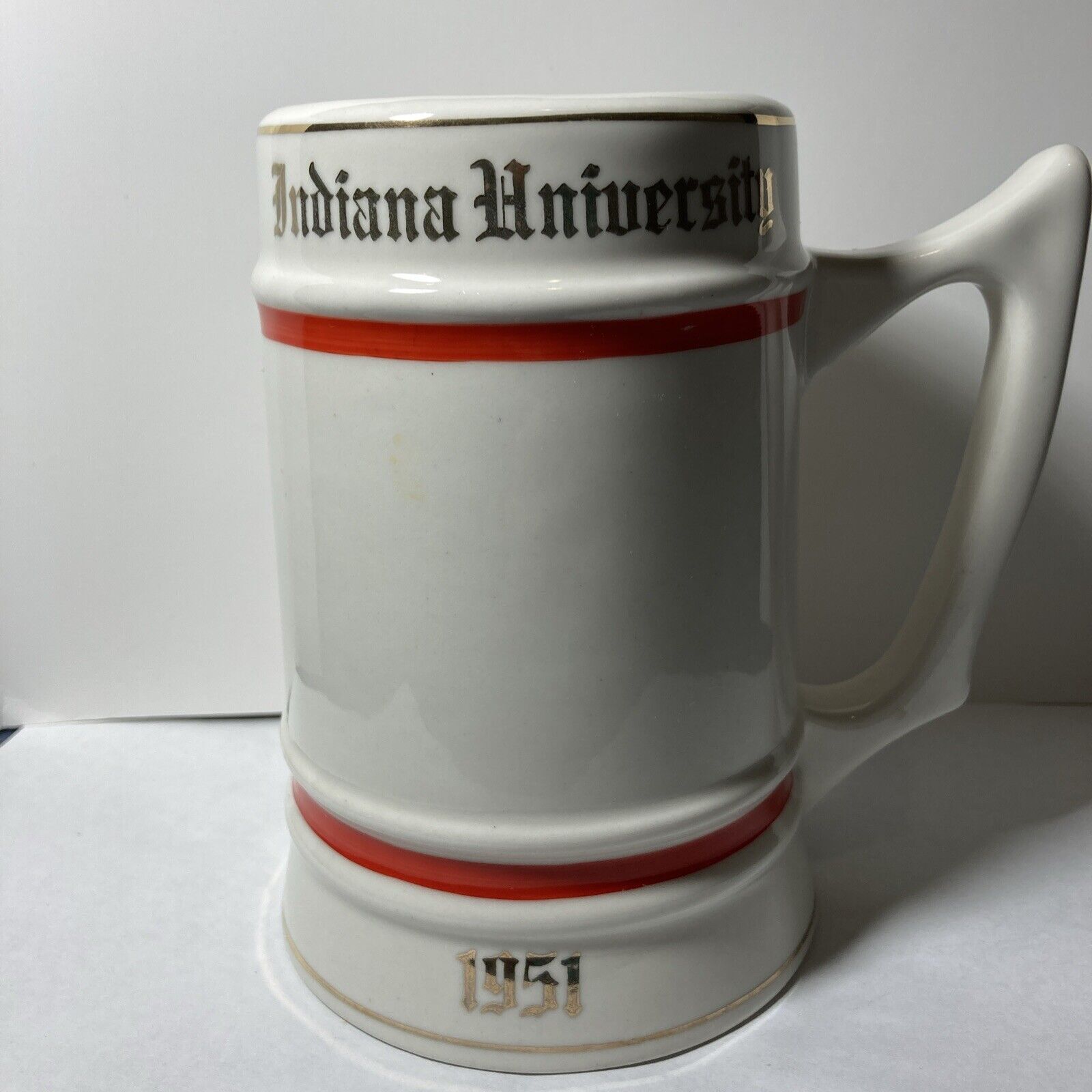 Vintage Indiana University Ceramic Beer Stein Mug Tankard 1951 Hannah