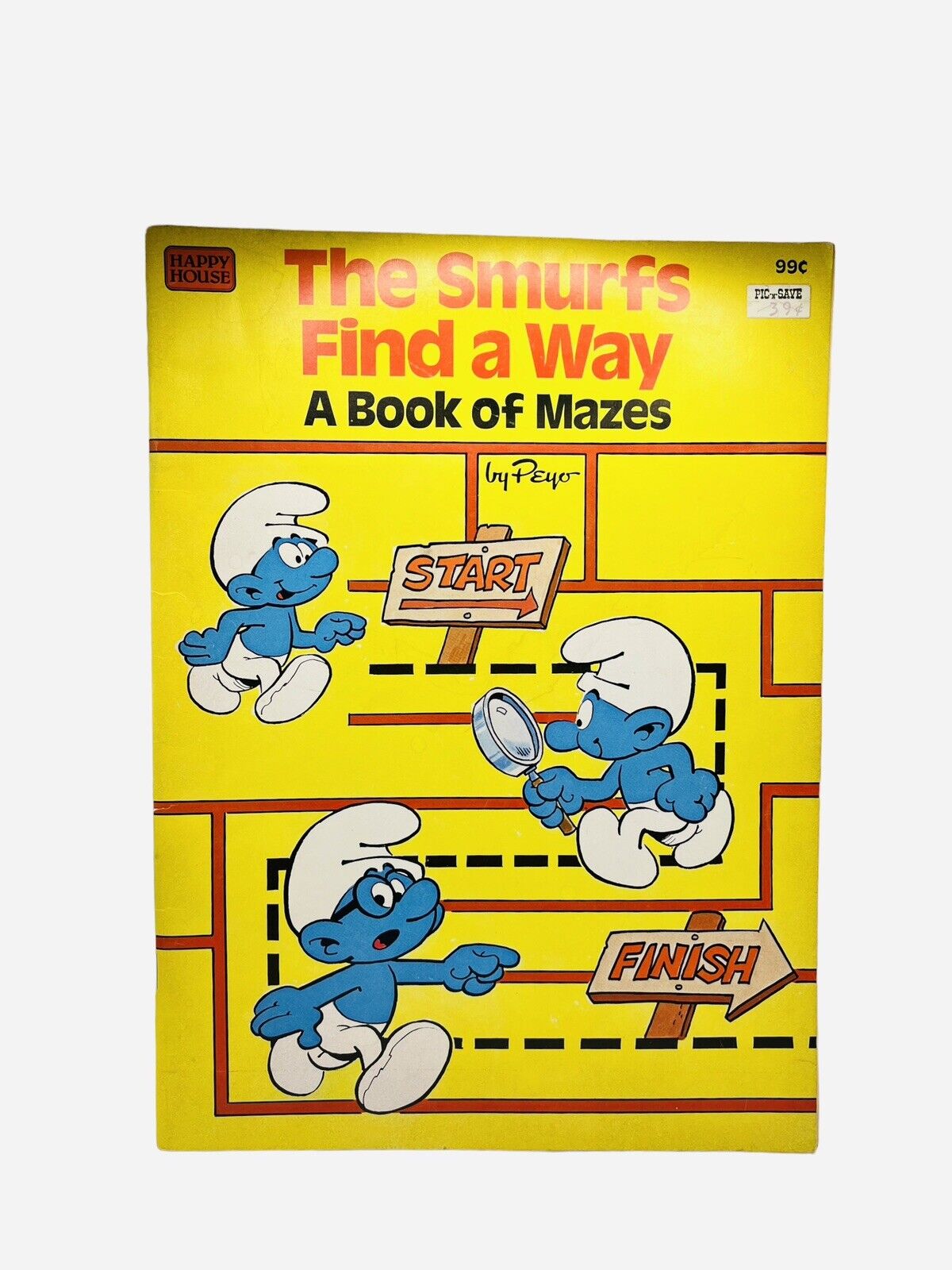 Vintage Smurfs Find A Way Book Of Mazes 1983 Happy House Peyo Cartoon Smurfette