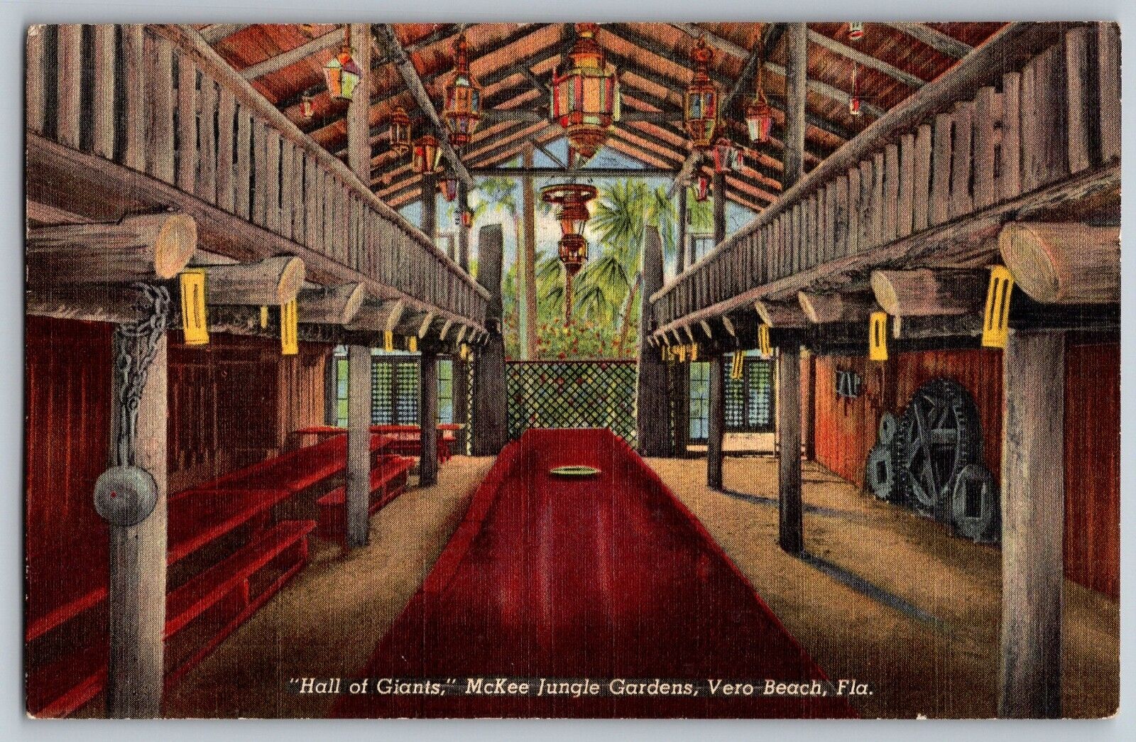 Vero Beach, Florida FL - Hall of Giants - McKee Jungle Garden - Vintage Postcard