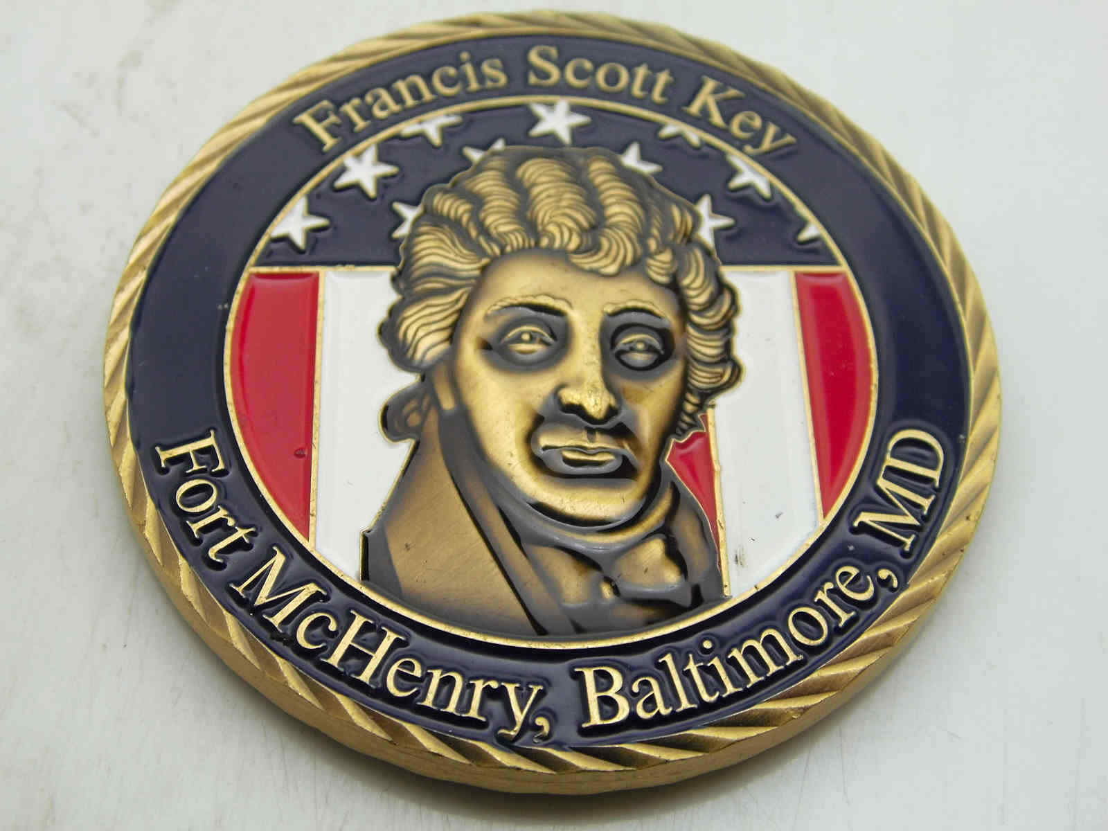 FRANCIS SCOTT KEY FORT MCHENRY BALTIMORE MD CHALLENGE COIN