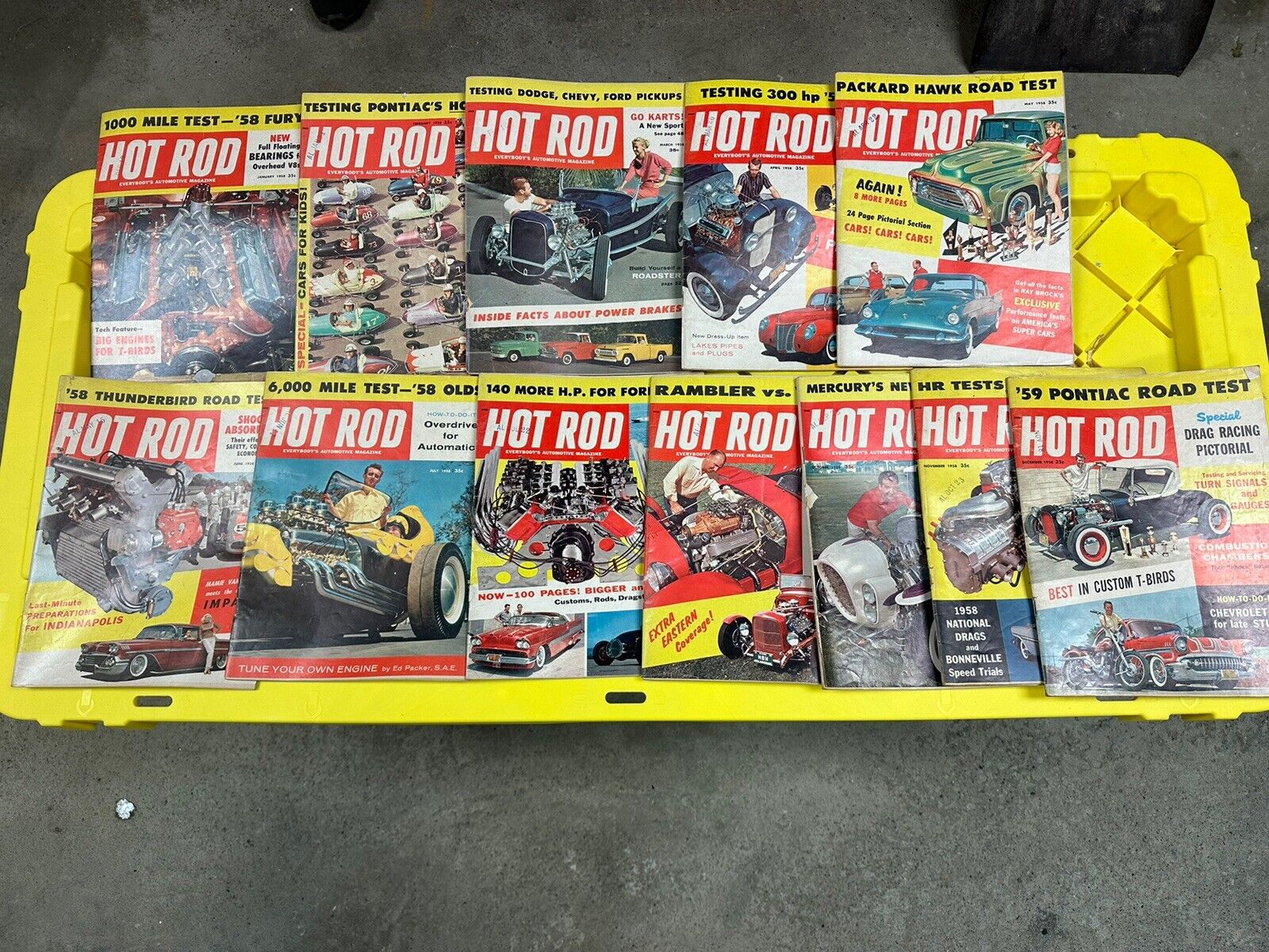 HOT ROD Magazine Complete Year Of 1958 set. Excellent Condition Lot Of 12 Custom