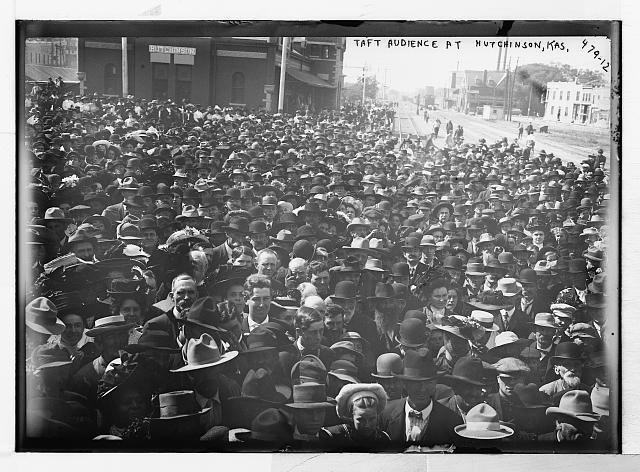 Photo:Crowd for Taft,Hutchinson,Reno County,Kansas,KS,1908,audience