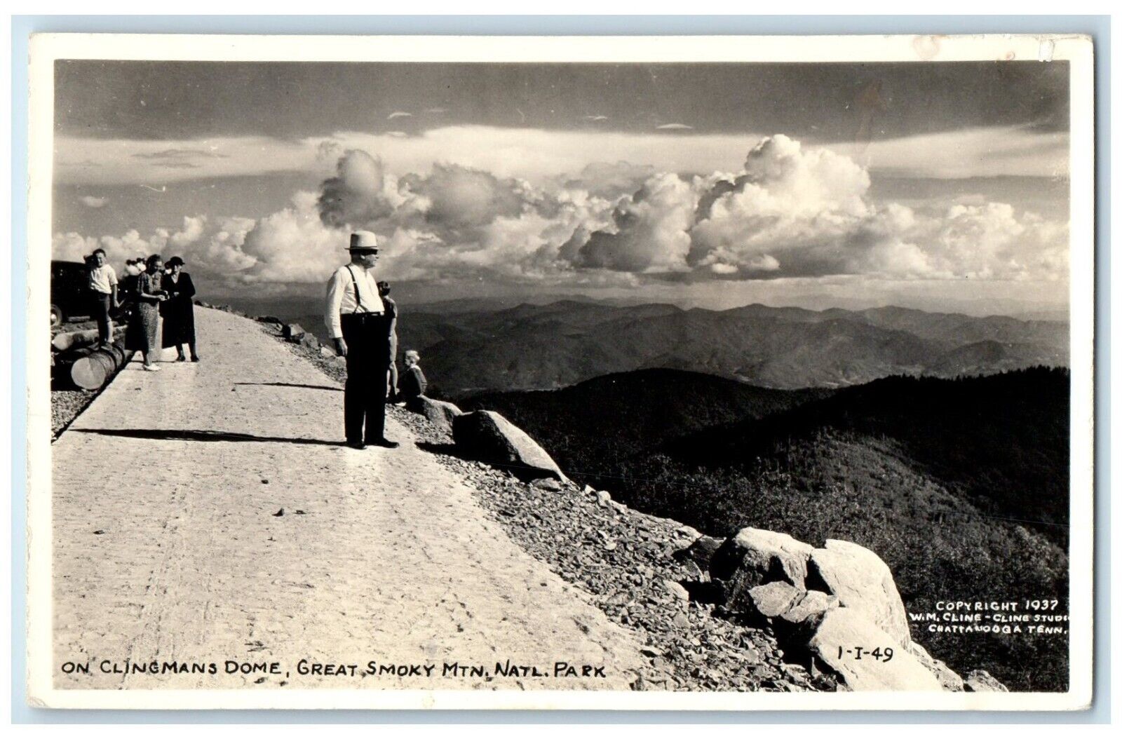 On Clingmans Dome Great Smoky Mountain Natl Park TN Cline RPPC Photo Postcard