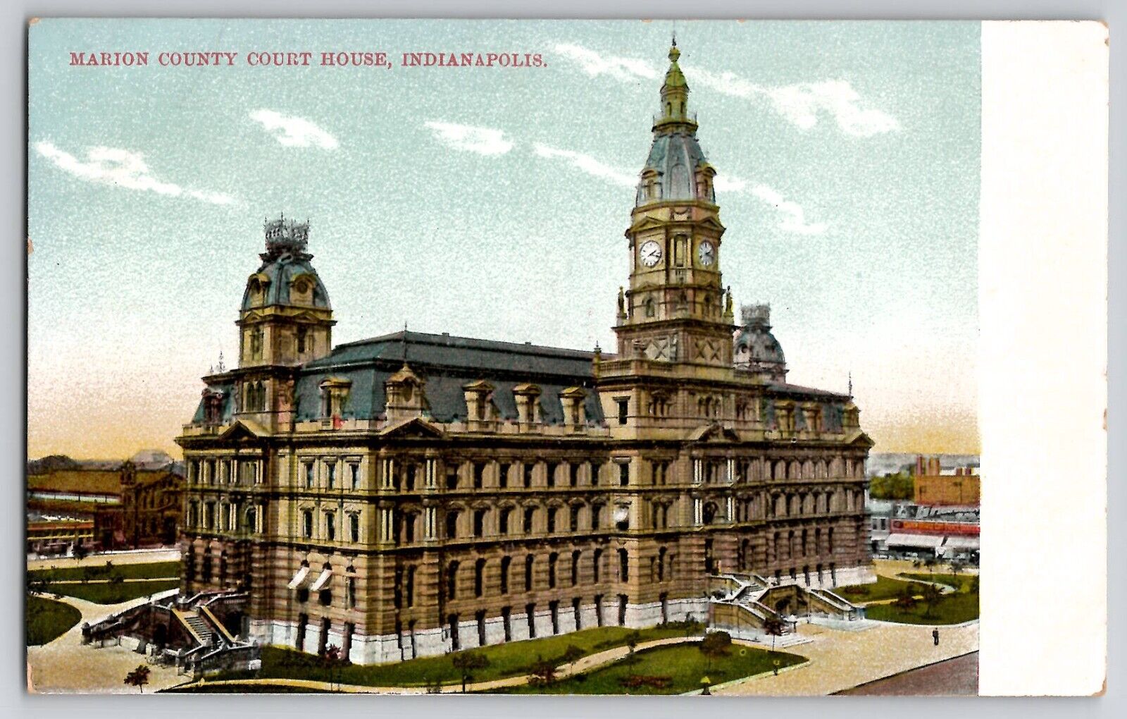 Marion County Court House Indianapolis IN Vtg Antique UDB Postcard Early 1900's