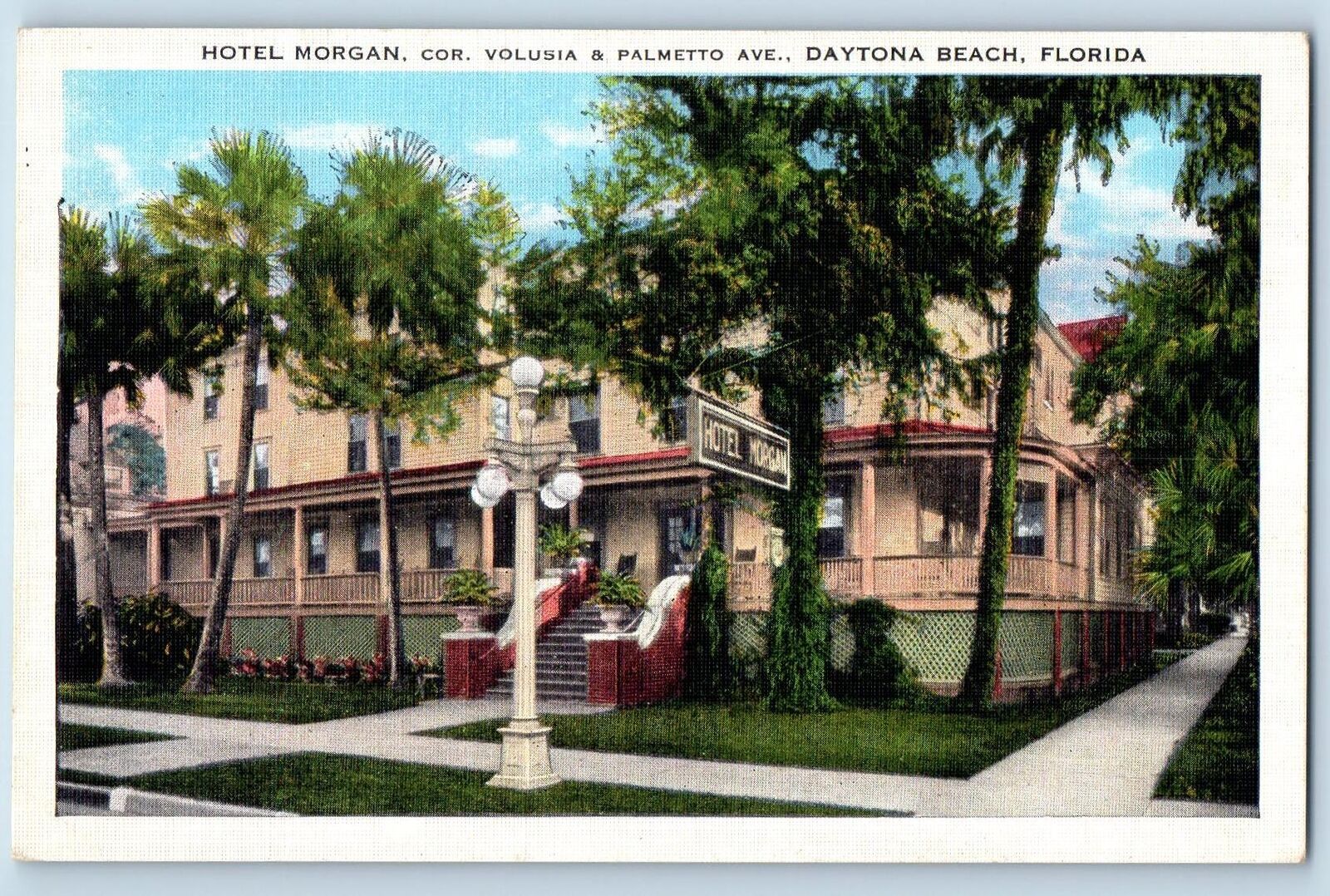 Dayton Beach Florida FL Postcard Hotel Morgan Building Exterior c1940s Vintage