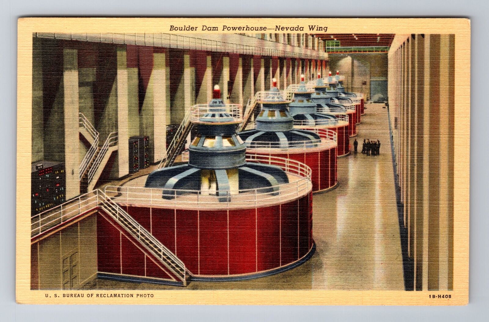 Boulder City NV-Nevada, Boulder Dam Powerhouse, Antique Vintage Postcard