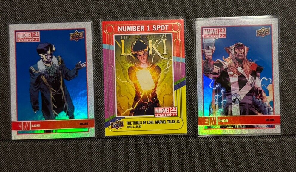 2021 & 2022 Upper Deck Marvel Cards - 5 Cards - Loki & Thor