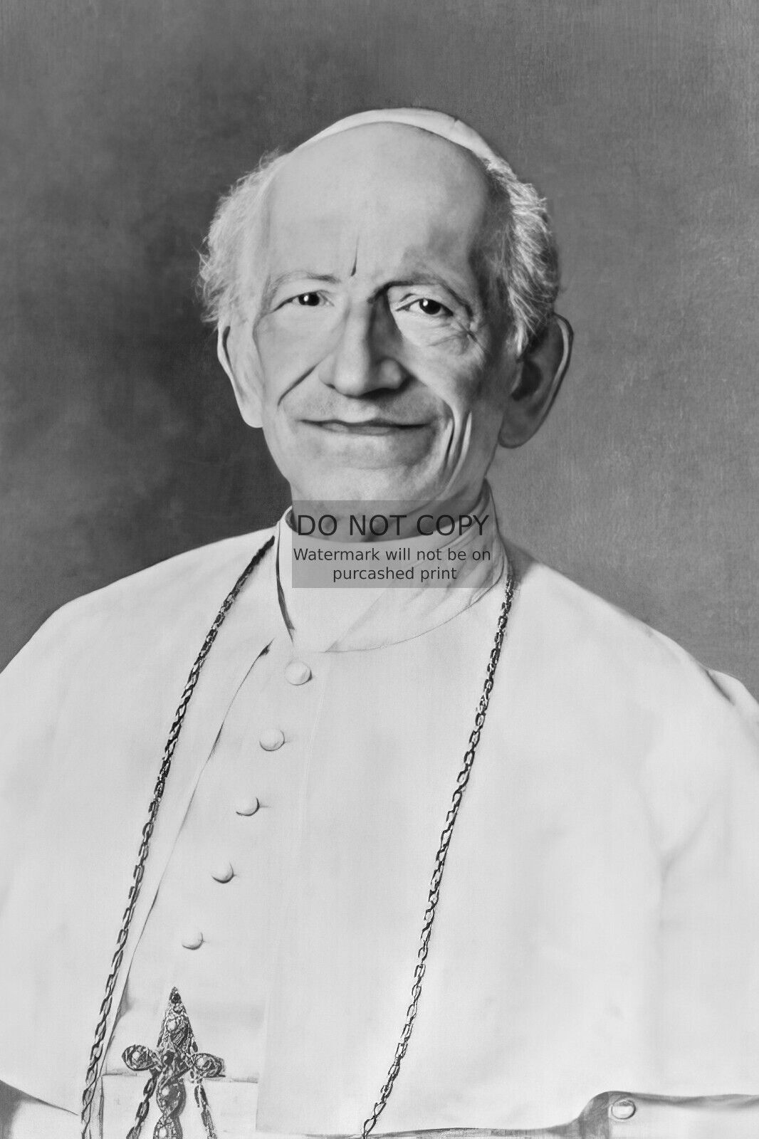 POPE LEO XIII HEAD OF CATHOLIC CHURCH & VATICAN STATE 4X6 B&W PHOTO POSTCARD