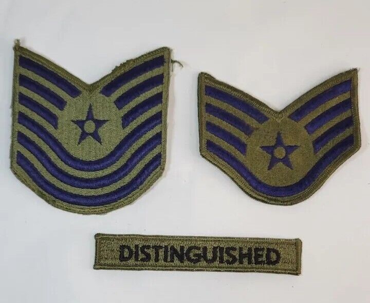 Vintage Military Patch USAF Master Sargent USAF Staff Sargent and Distinguished