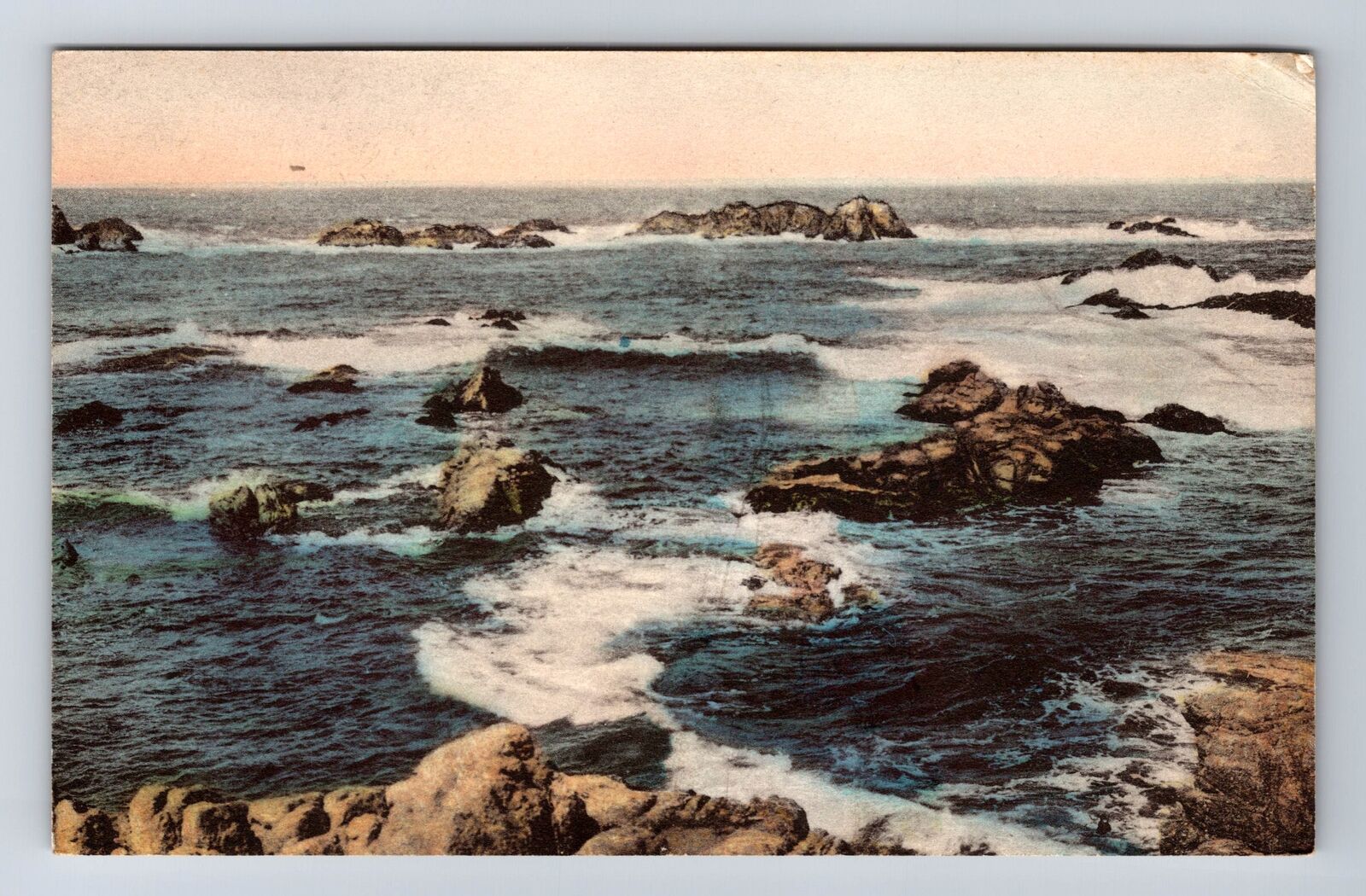 Big Sur CA-California, Big Sur Lodge, Rocky Coast, Bird Rock, Vintage Postcard