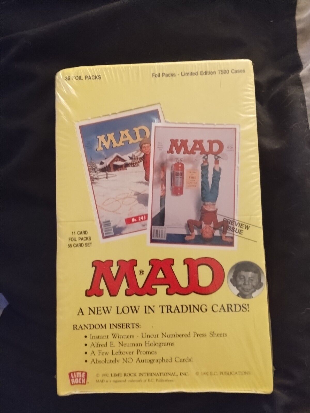 1992 Mad Magazine Series FACTORY SEALED Trading Card Yellow Box 36 New FoilPacks