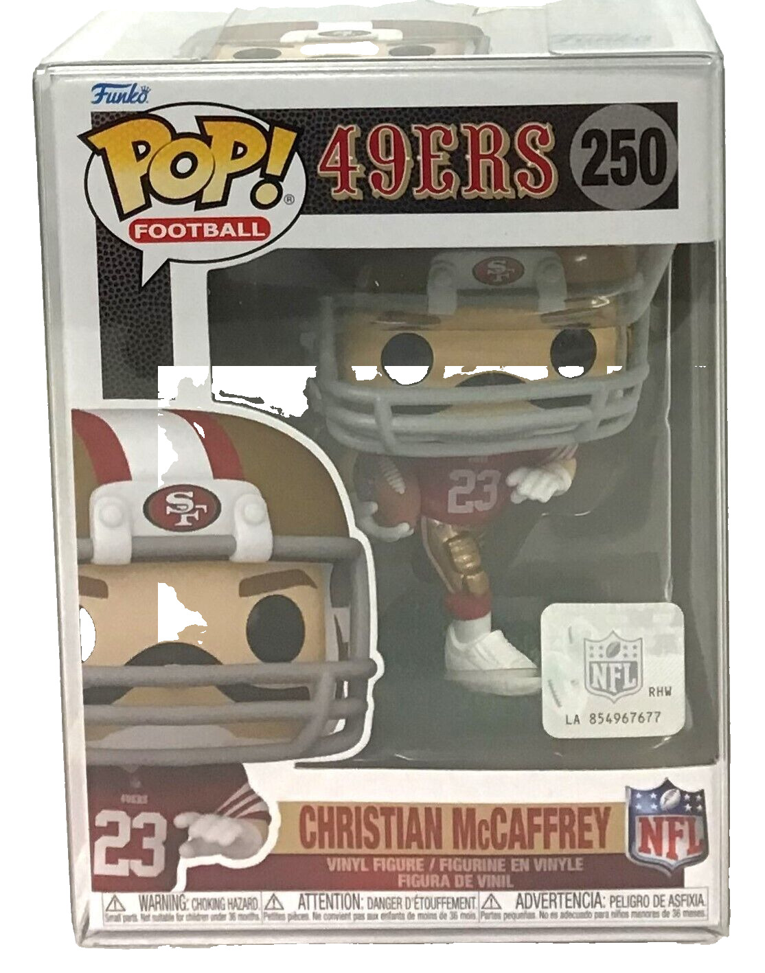 Funko Pop NFL Football San Francisco 49ERS Christian McCaffrey #250 w/Protector