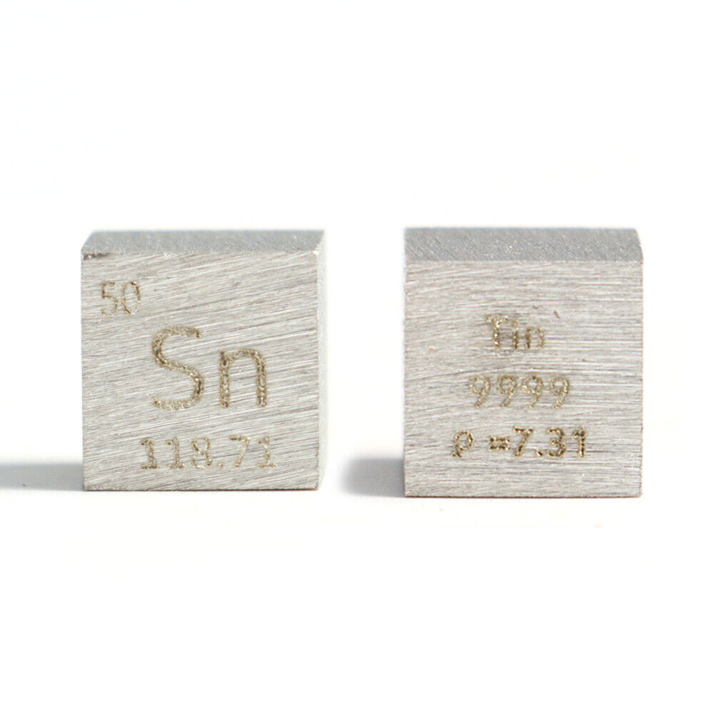 Metal Periodic Table Element Cubes 10mm Size 99.95% Purity Collection 1cm Cube
