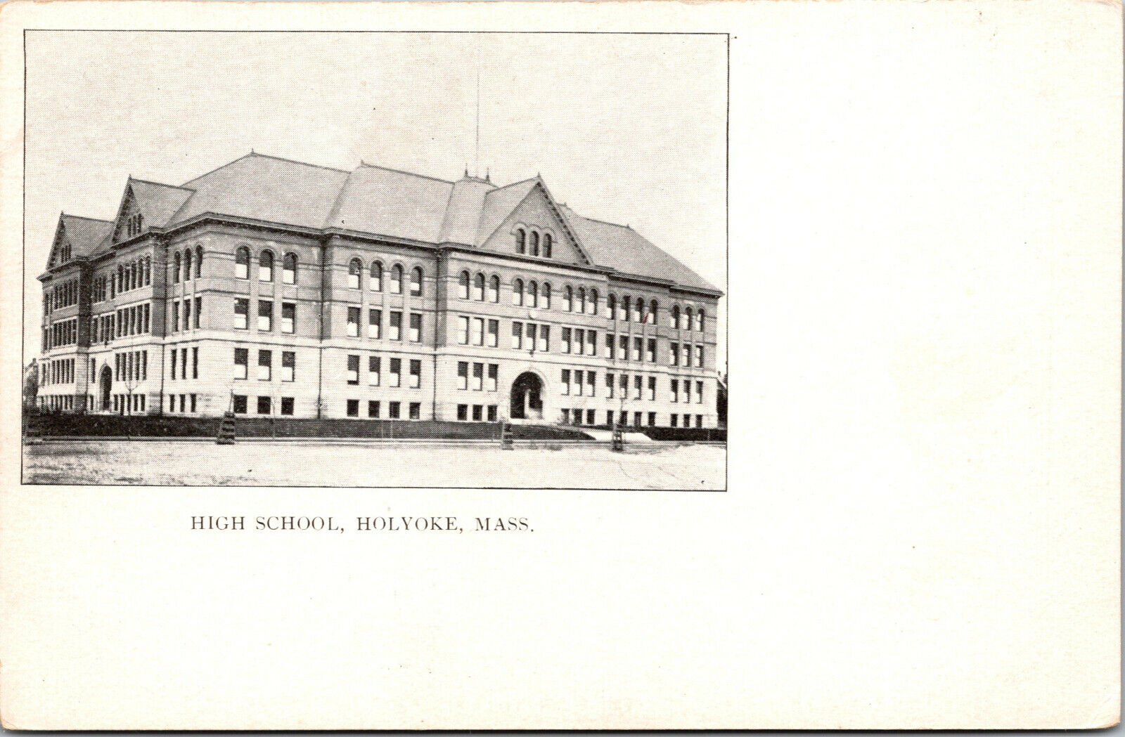 Vtg 1901 High School Hampden County Holyoke Massachusetts MA Unused Postcard