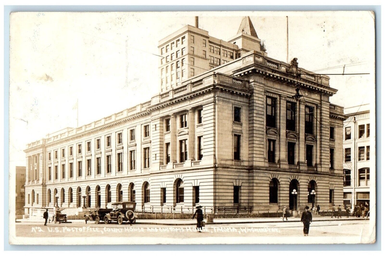 1917 US Post Office Court House And Customs House Tacoma WA RPPC Photo Postcard