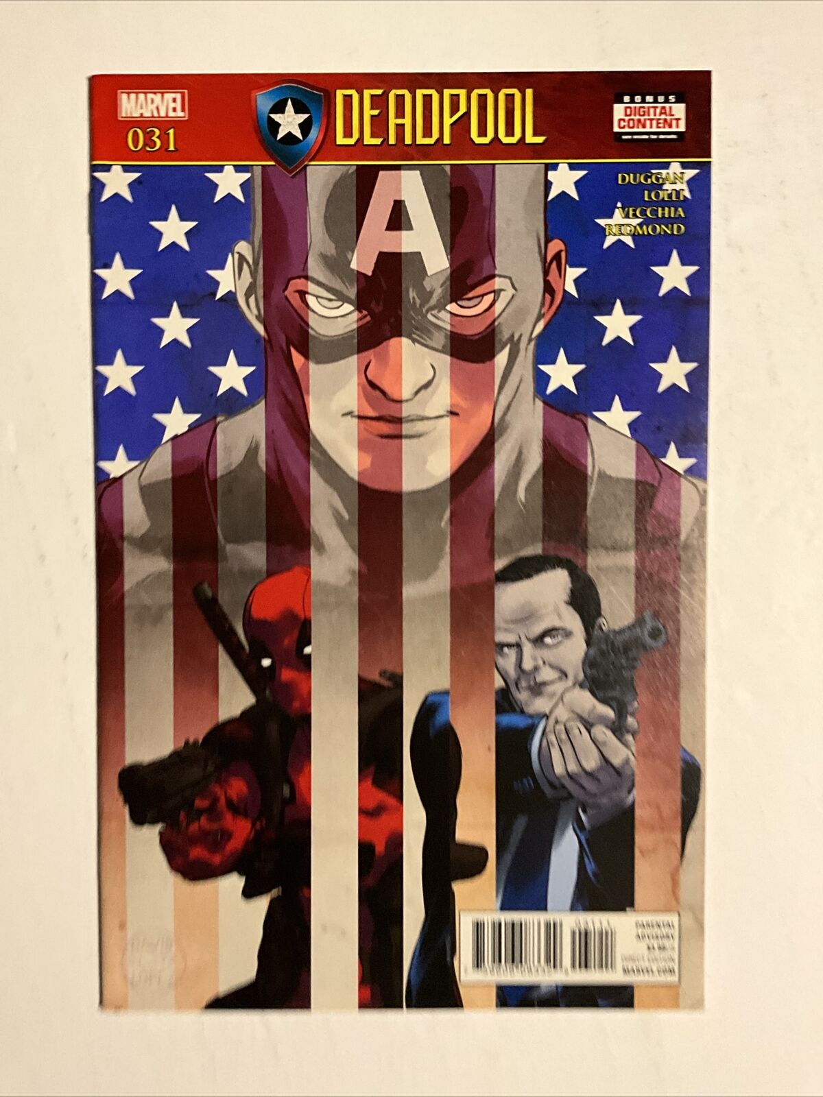 Deadpool #31 (2017) 9.4 NM Marvel High Grade Comic Book Captain America Cover