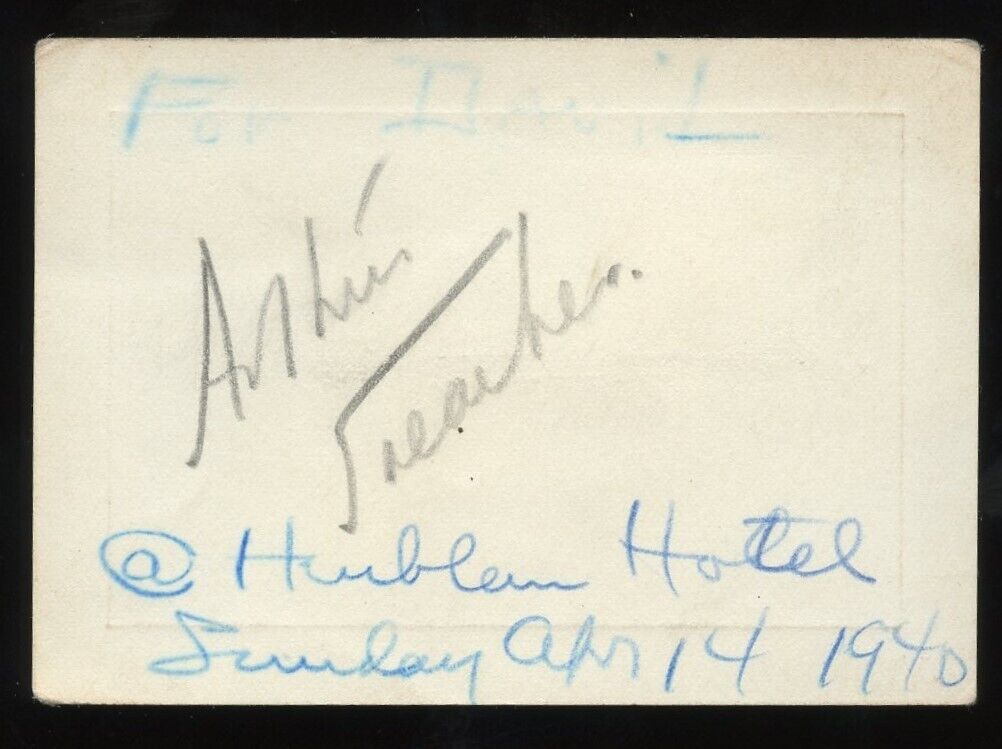 Arthur Treacher d1975 signed autograph 2x3 Cut English Actor in Thank You Jeeves
