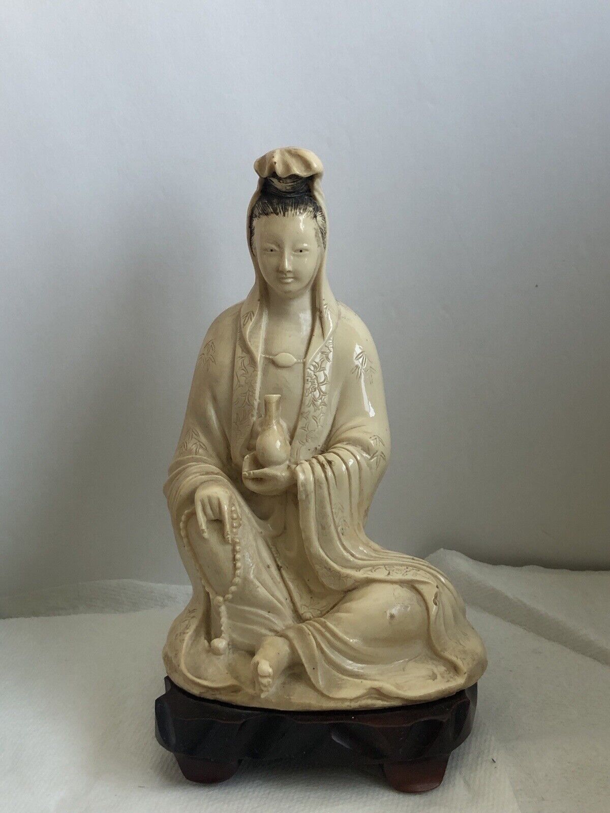 观音菩萨坐像 Chinese White Guanyin Figure Statue