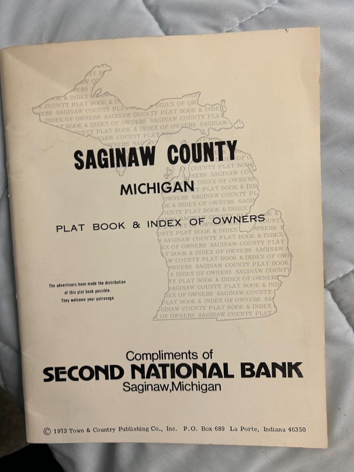VINTAGE 1973 SAGINAW COUNTY MICHIGAN PLATT BOOK & INDEX OF OWNERS