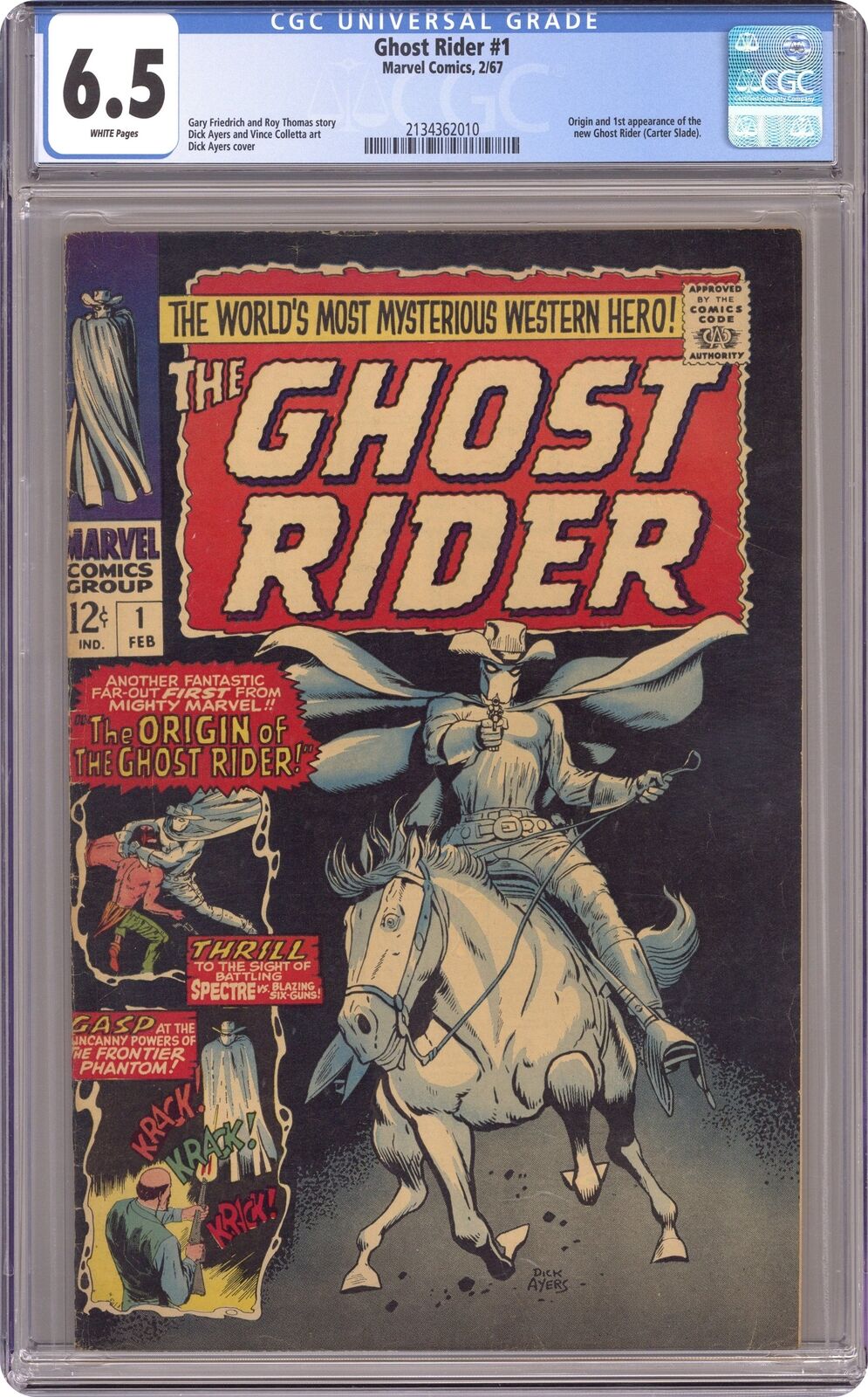 Ghost Rider #1 CGC 6.5 1967 2134362010 1st and origin Ghost Rider Carter Slade