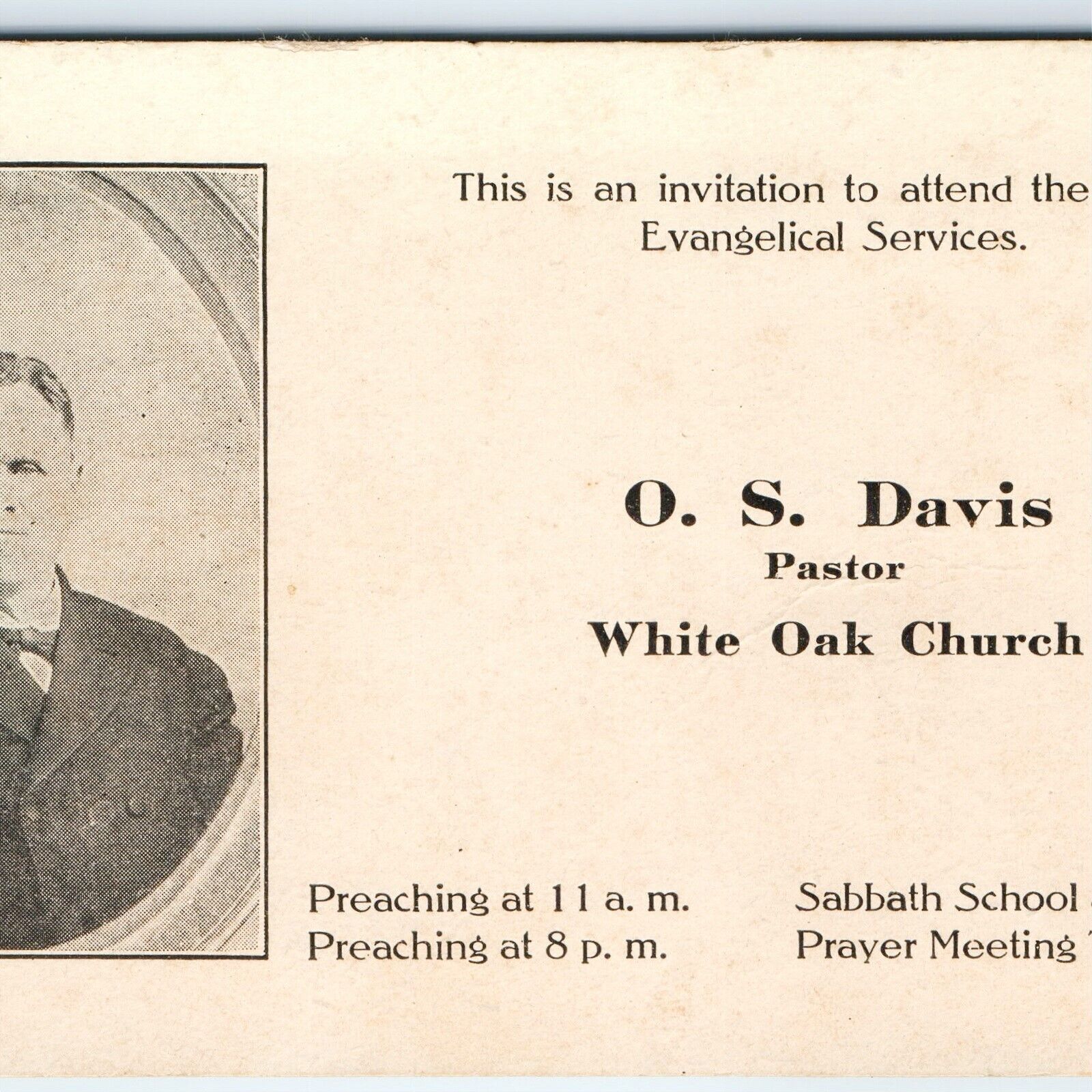 c1910s Jones Co Greenfield IA OS Davis Pastor White Oak Church Card Martelle C56