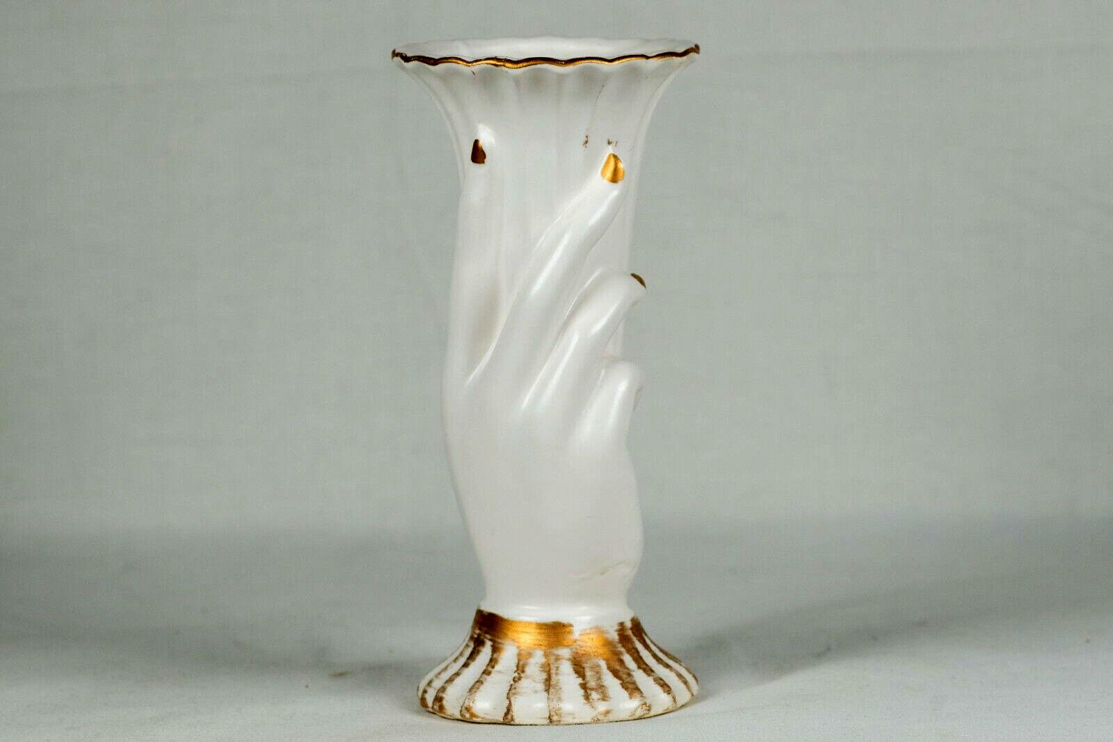 Rubens Originals Ceramic Vase #768 Mid-Century Modern Hand Holding Flower Vase