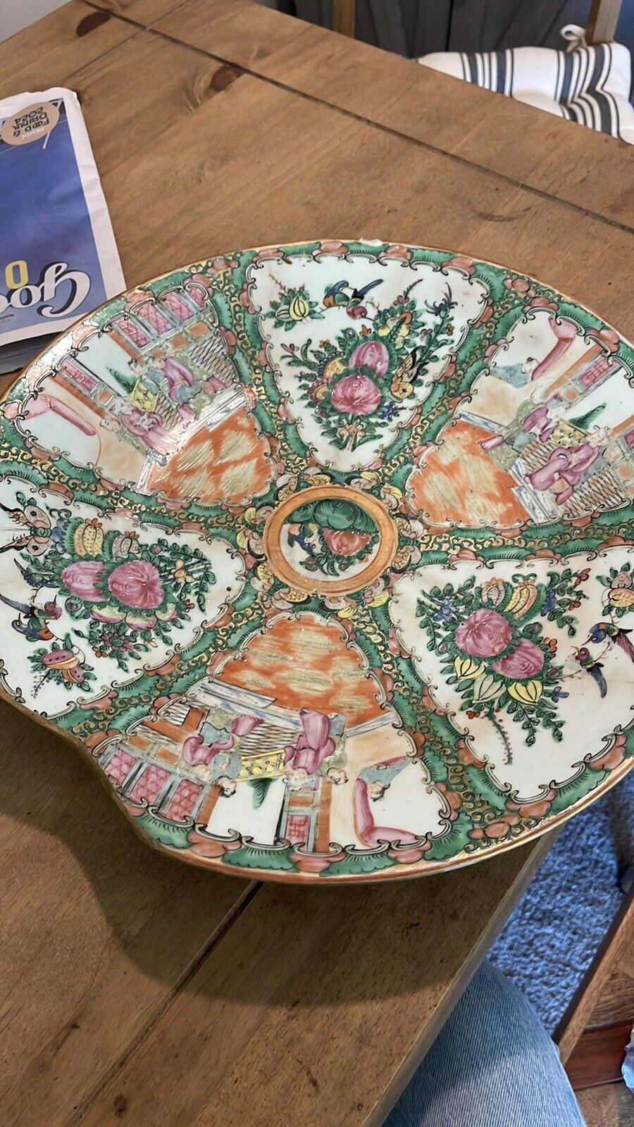 Vintage Chinese Rose Medallion Famille Plate Charger