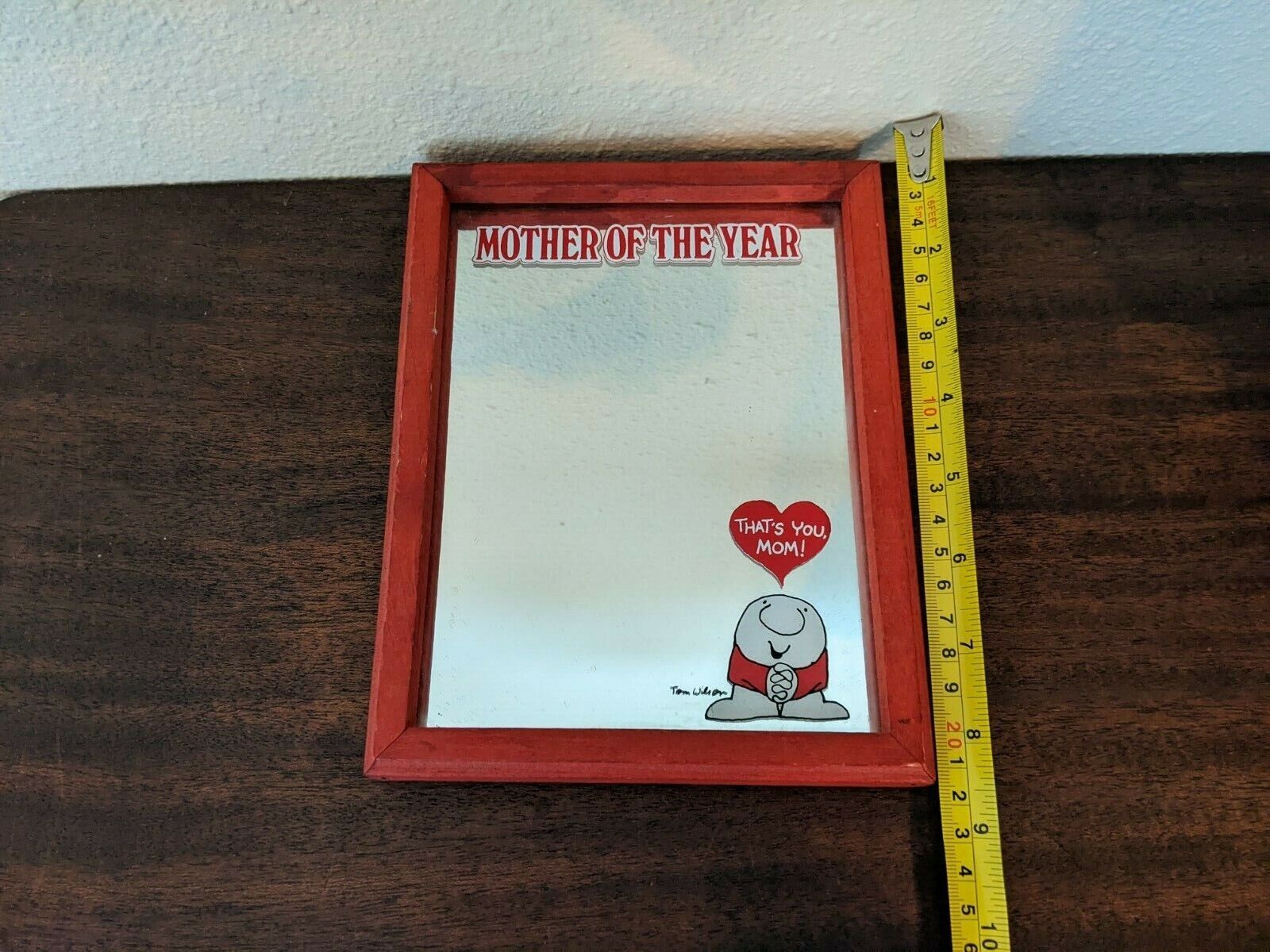 VTG Tom Wilson's ZIGGY Cartoon Mirror MOTHER'S DAY MOM OF THE YEAR RED FRAME