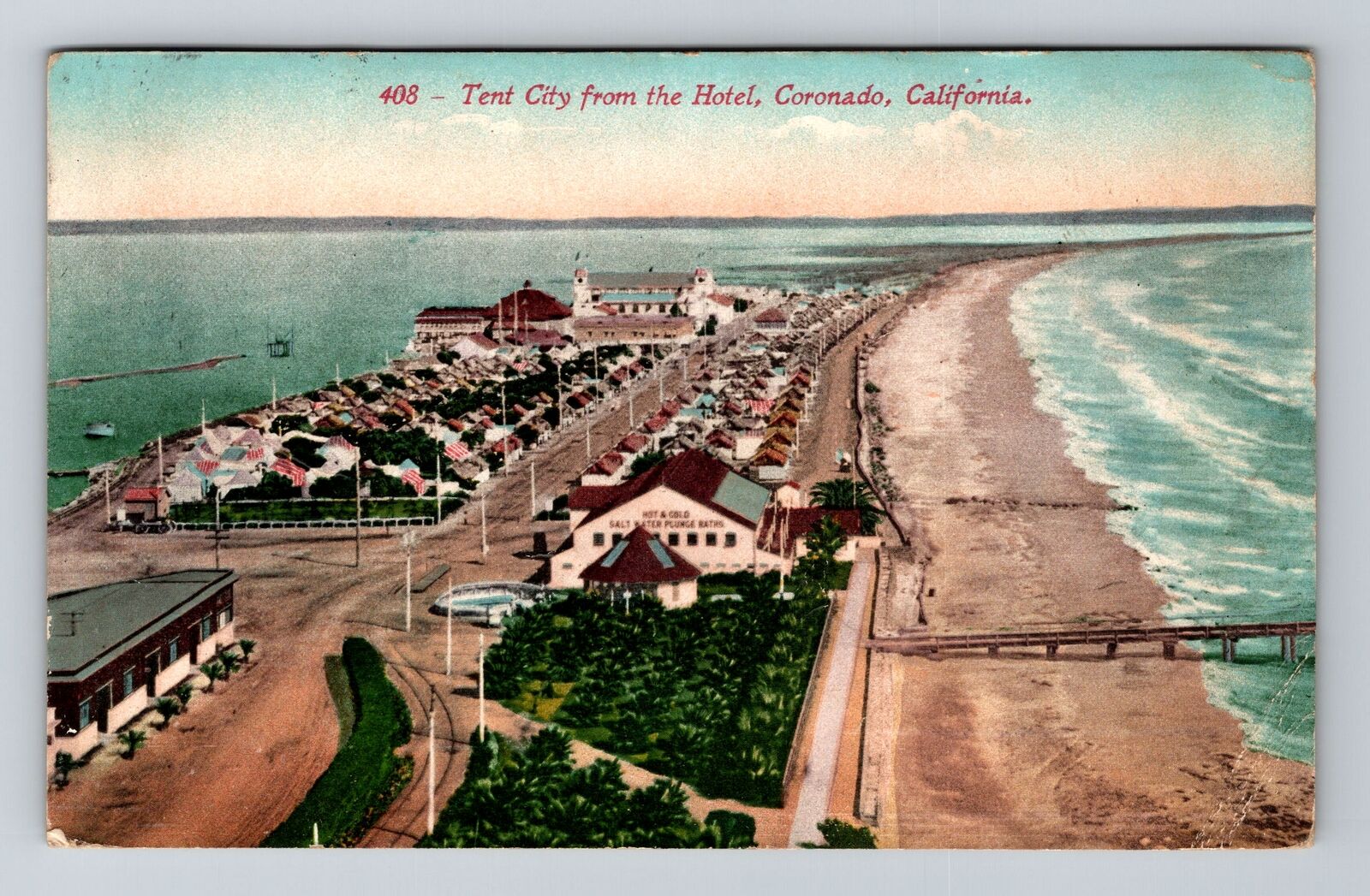Coronado CA-California, Tent City, c1911 Antique Vintage Souvenir Postcard
