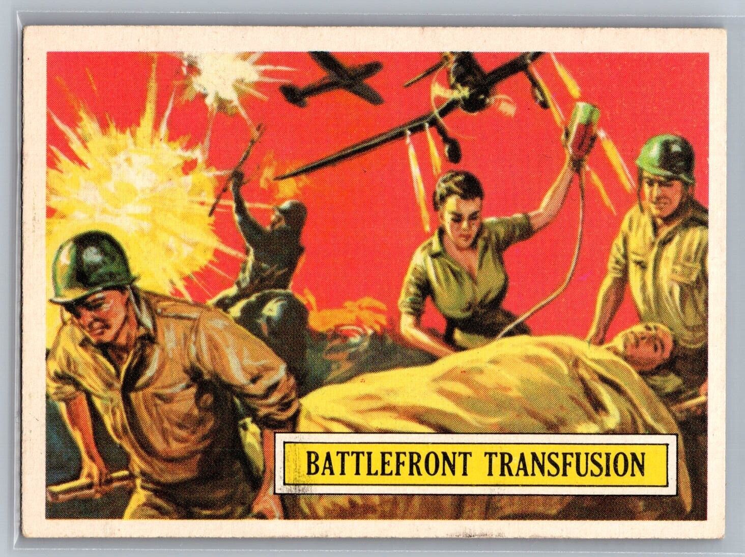 1965-TOPPS-BATTLE CARD#31 - BATTLEFRONT TRANSFUSION  -EX/NM