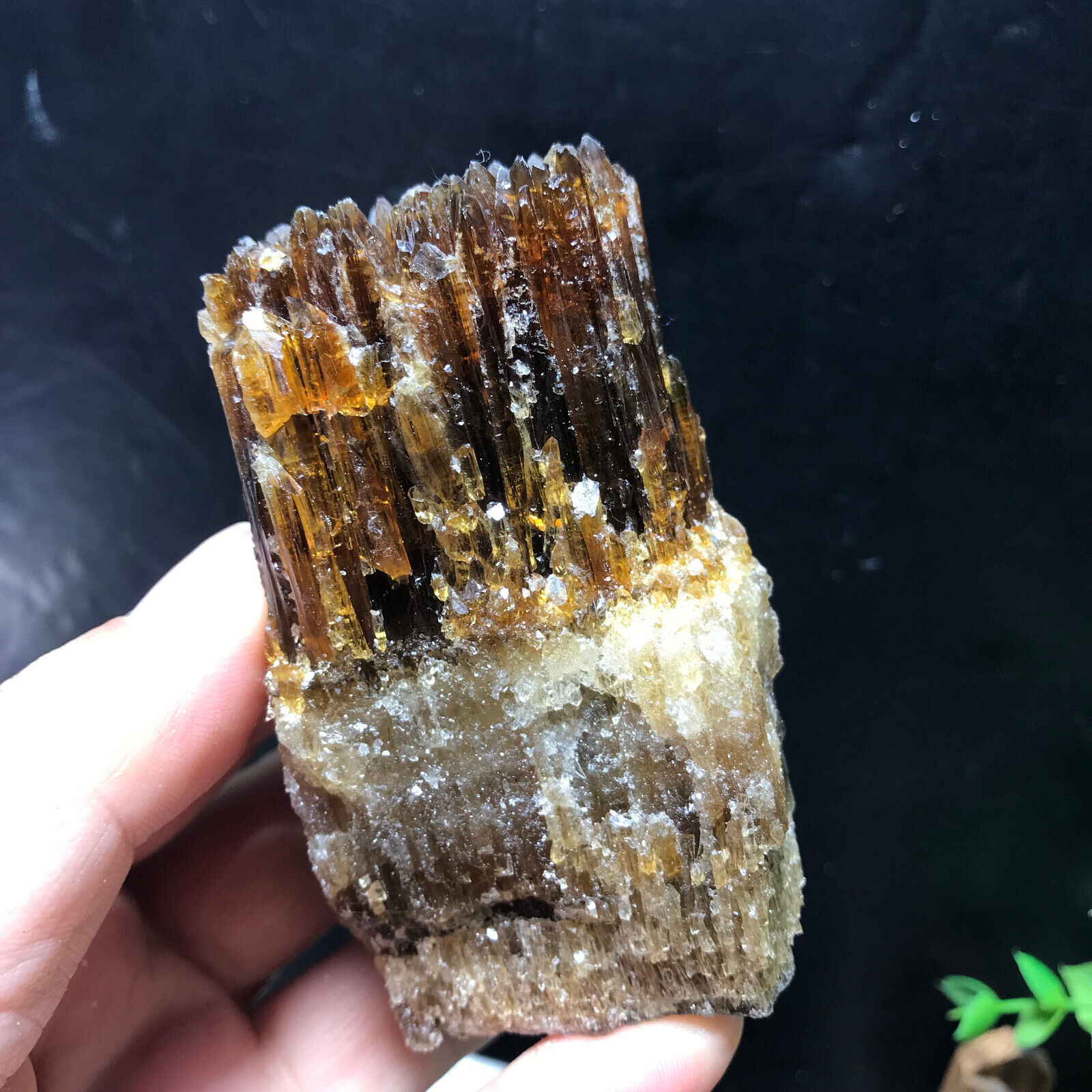 195g New Find Rare Amber Calcite Phosphorescent Mineral Specimen 32
