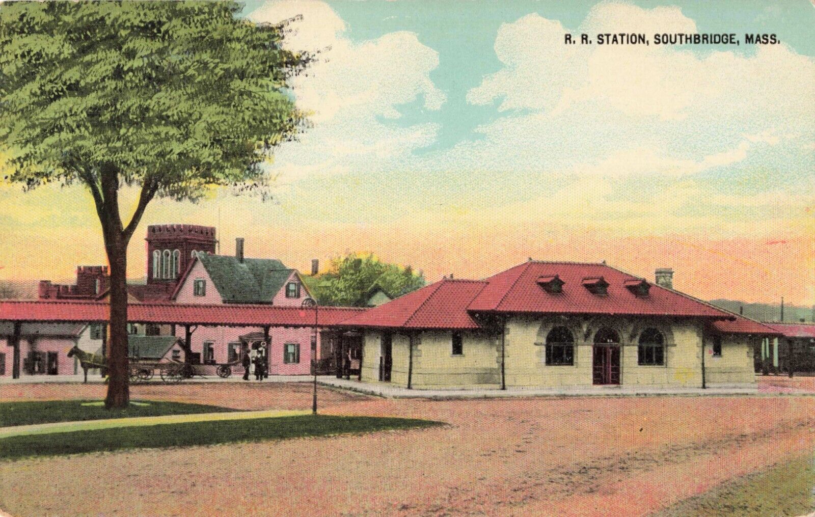 Railroad Station Depot Southbridge Massachusetts MA c1910 Postcard