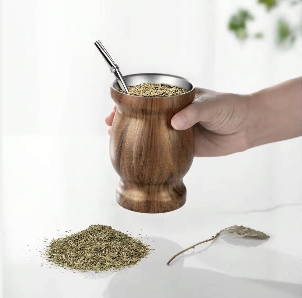 Yerba Mate Natural Gourd/Tea Cup Set (Original Traditional Mate Cup - 8 Ounces)