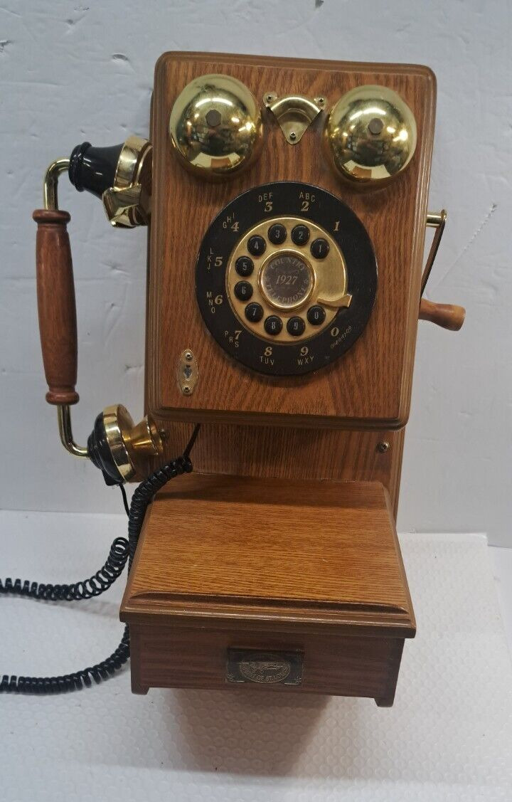 Vintage Country Store 1927 Spirit Of St. Louis Replica Wood Wall Telephone