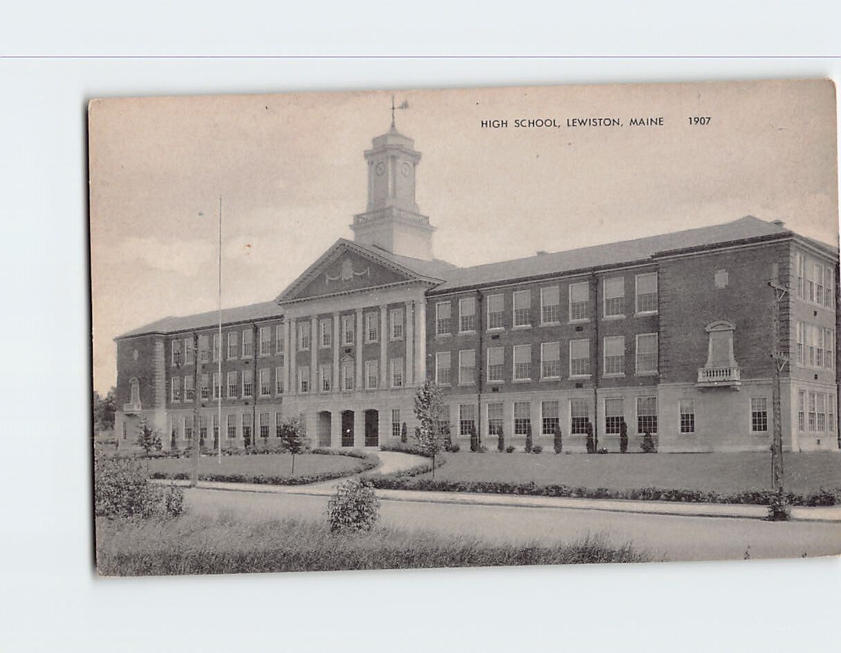 Postcard High School Lewiston Maine USA
